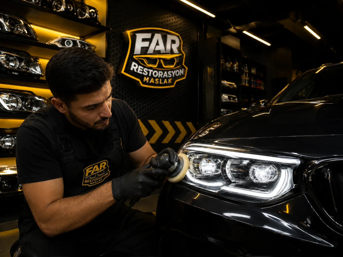 Far parlatma işlemi yapan teknisyen