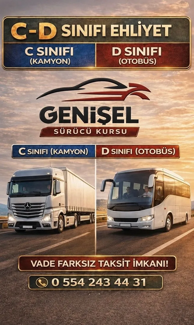 C ve D sınıfı kamyon otobüs ehliyeti tanıtımı
