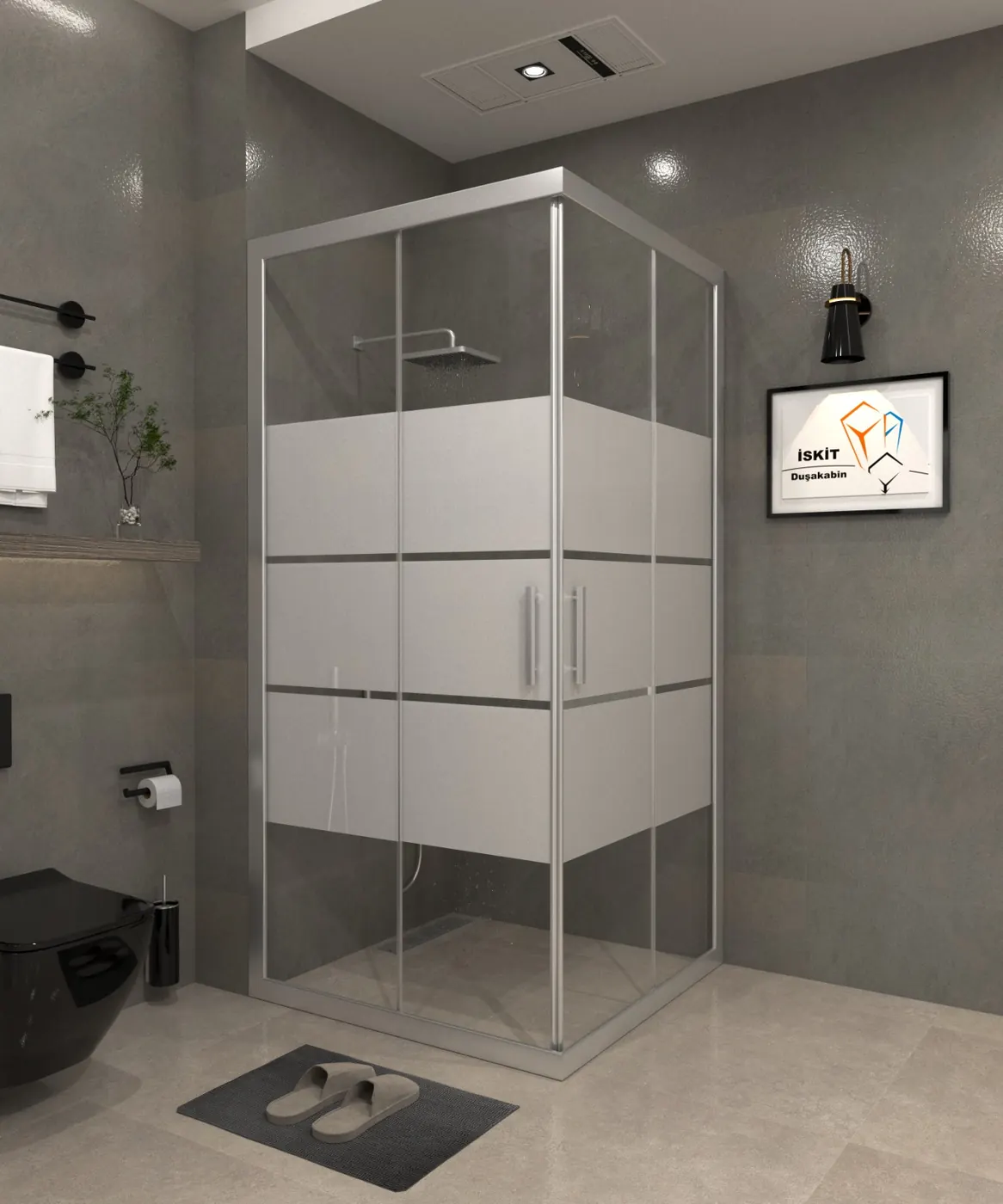 İskit Duşakabin desenli beyaz seri 03