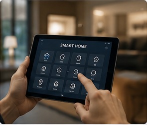 Tablet üzerinden yönetilen akıllı ev sistemi